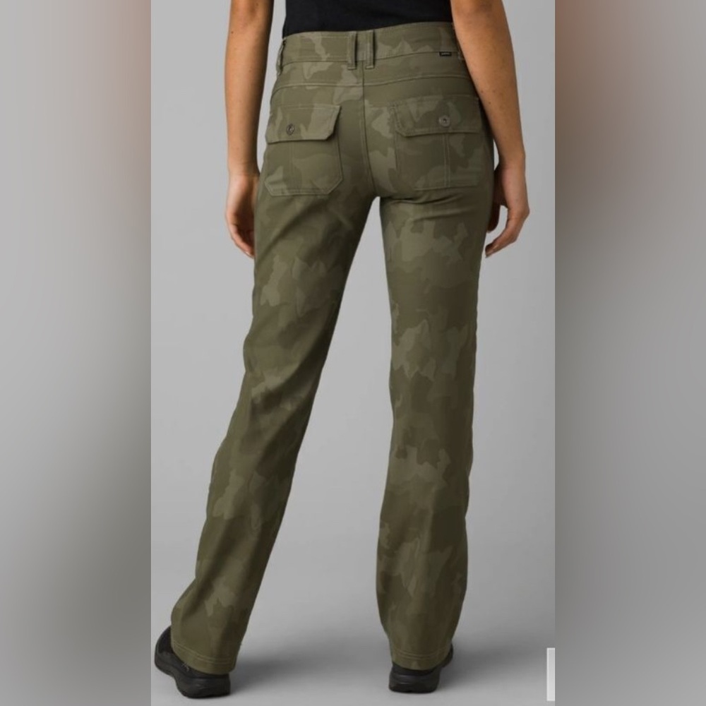 Prana Halle Straight Pants Plus II Sz 20W Sage Camo Outdoors UPF Stretch NWT - Picture 3 of 10